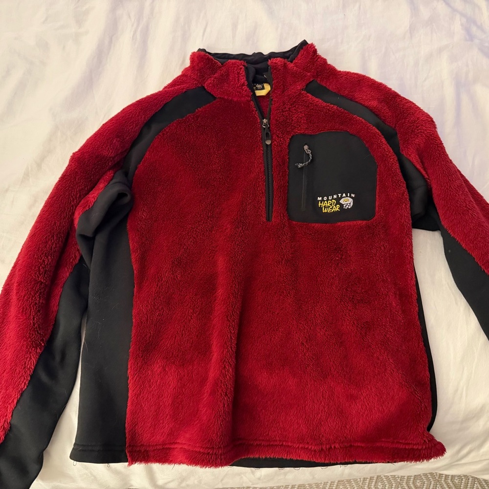 Mountain Hardwear Monkey Man Red and Black Fleece Jacket Large
